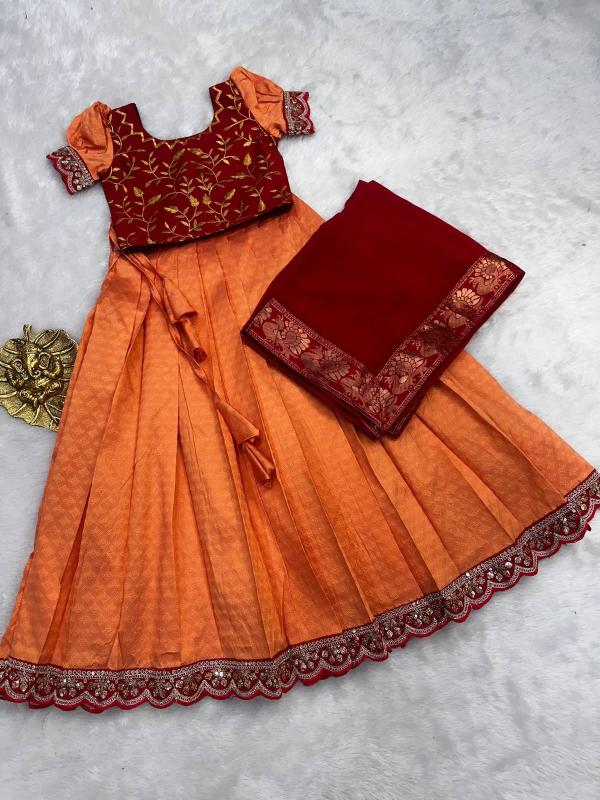 kids lehenga heavy silk Kids fashion wholesale